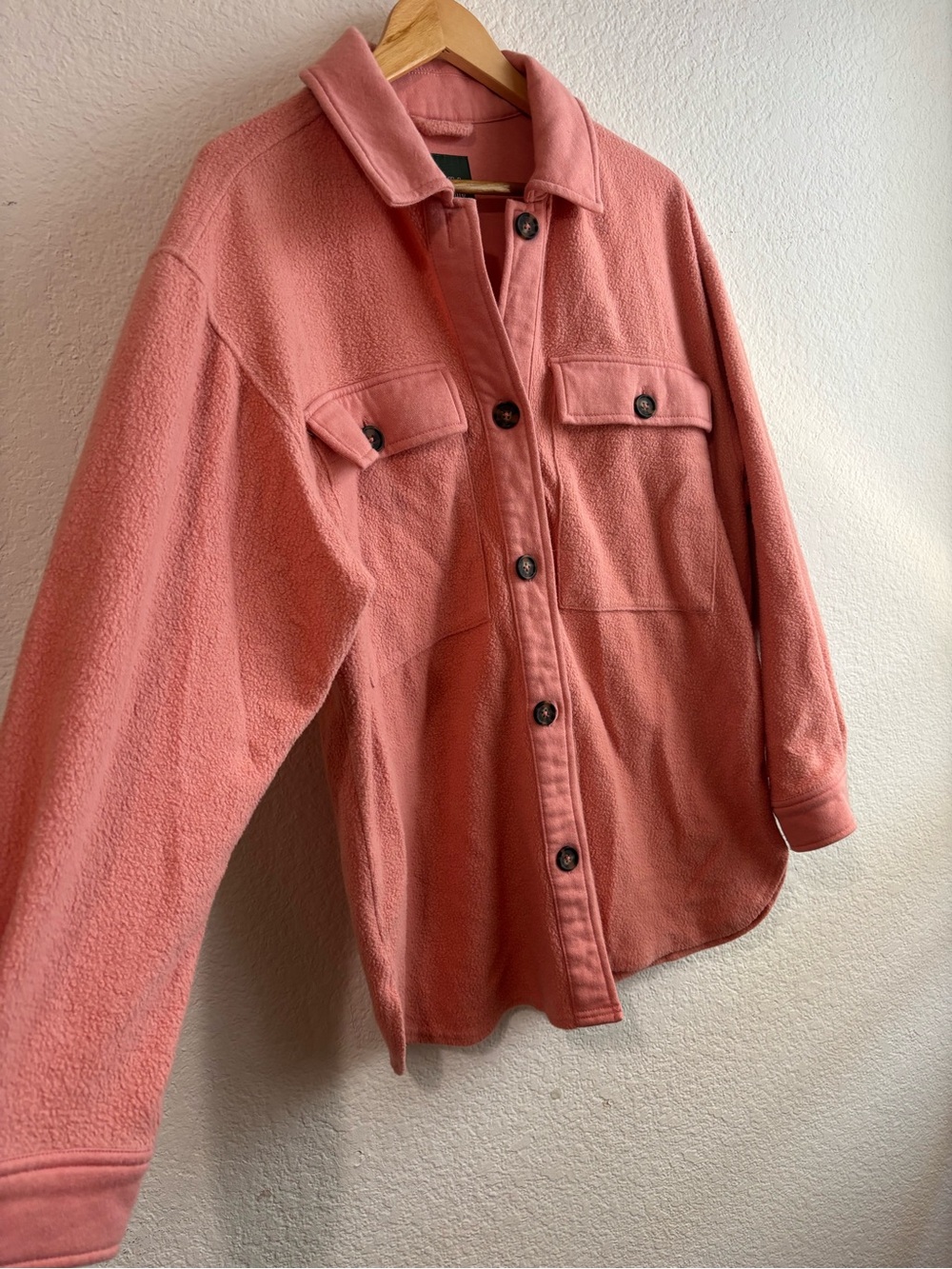Wild Fable Pink Button-Up Fleece Shacket Small - Picture 4 of 7